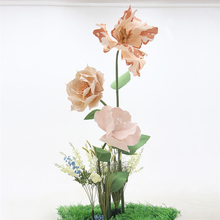 Jeyan mous papye konbinezon flè